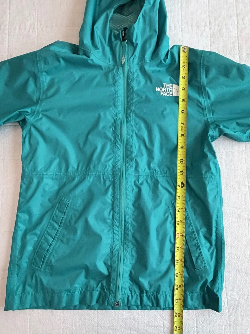The North Face Kids Girls Teal Dry Vent Raincoat Rain Jacket with Hood M 10/12